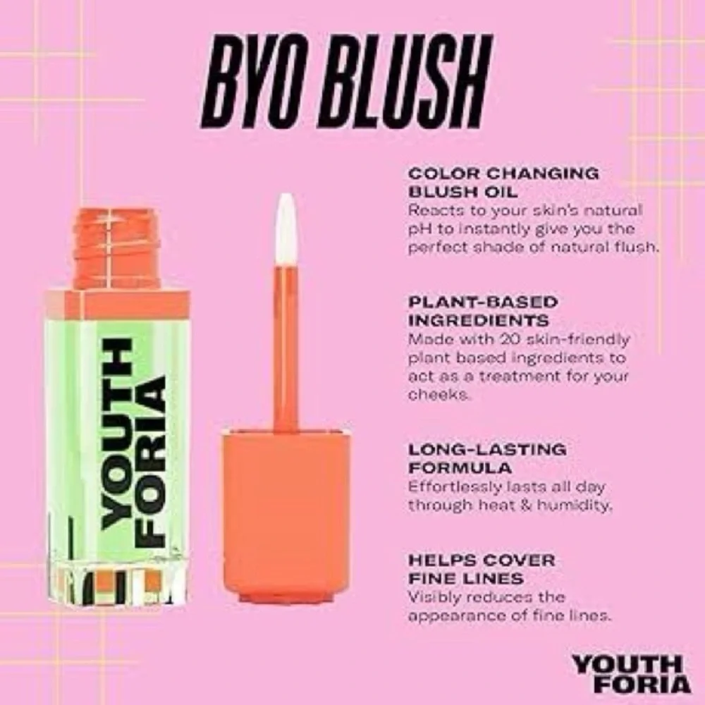 🌸 Youthforia BYO Blush Oil – “Chemical Reaction” ✨ Color-Changing Blush – NIB